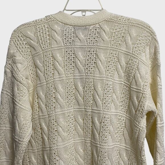 NWT Madewell Open Cable-Stitch Cardigan Sweater Women's Size M Bright Ivory - Picture 9 of 16